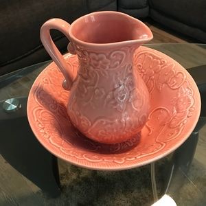 Genuine Bordallo Pinheiro Pitcher and Bowl (Vintage)